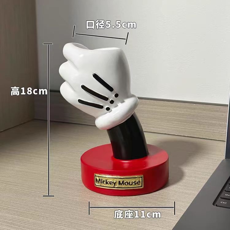 Ваза-орнамент с перчатками Микки, креативный дизайн для дома, модный тренд, подарок на день рождения, милый мультяшный анимационный стиль