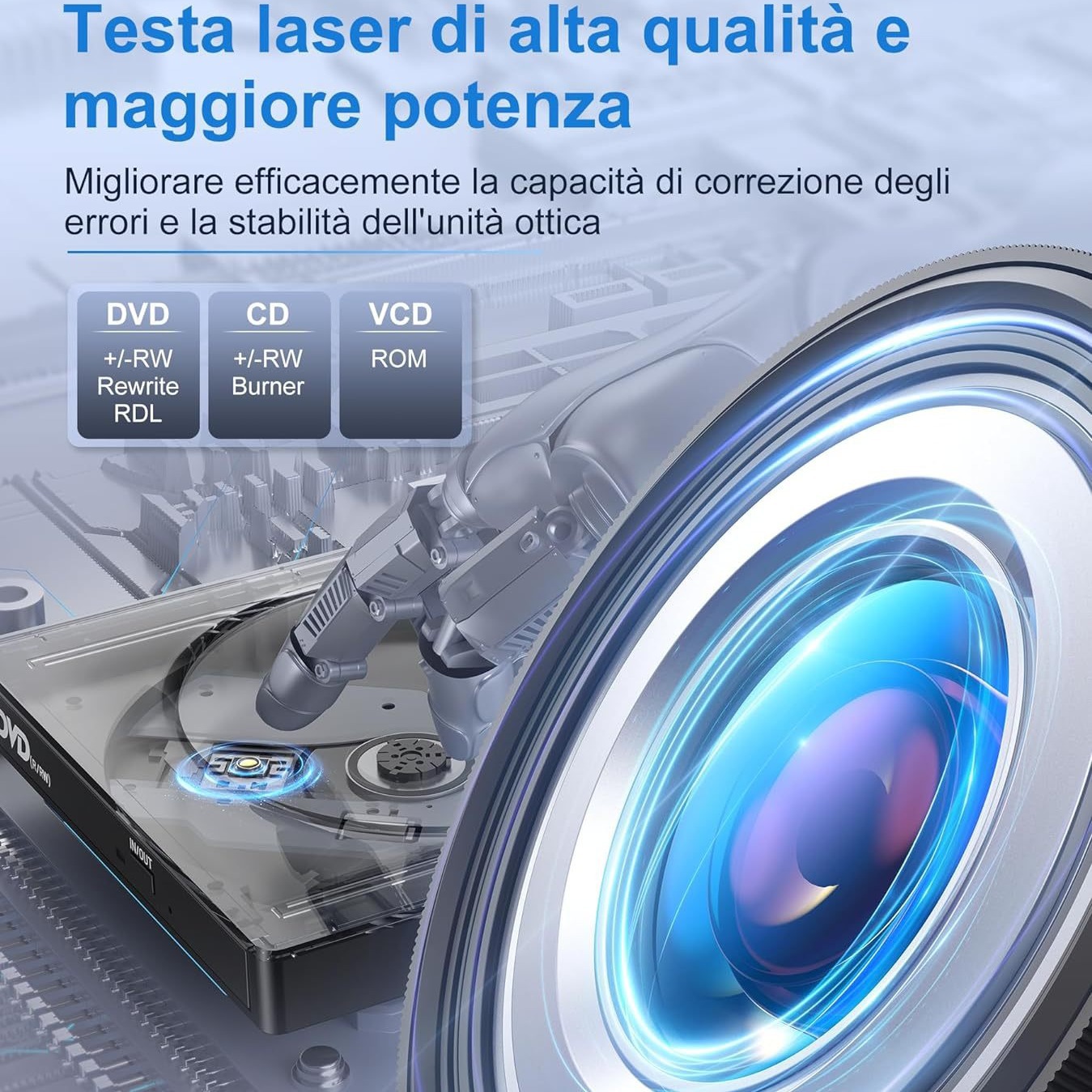 Multi-function external drive CD/DVD burner USB3.0 external laptop mobile disc reader