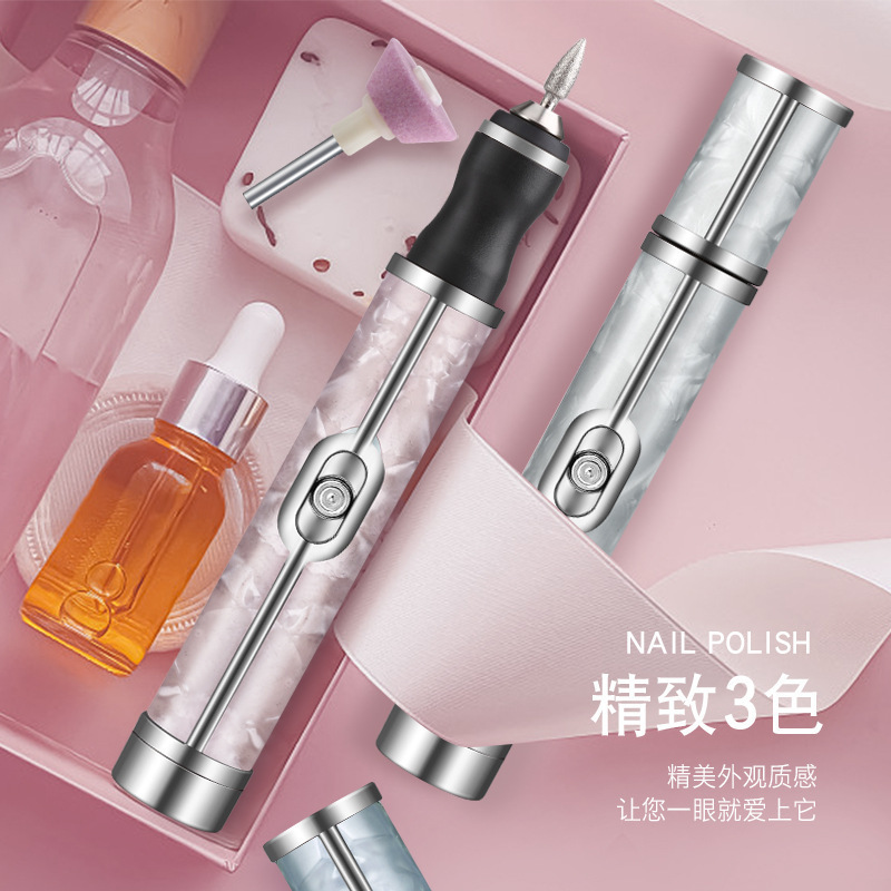 Electric nail sander small wireless nail grinder household portable manicure removal tool charging polishing pen