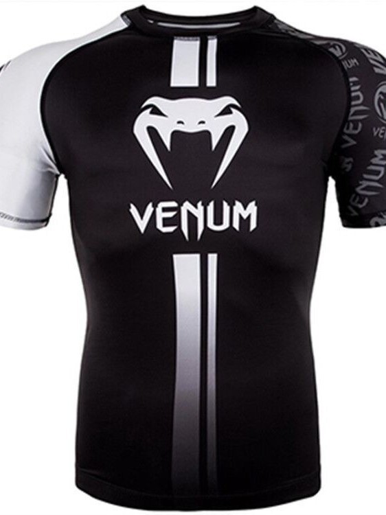Костюм UFC для мужчин, короткий рукав, для тренировок MMA, плотно облегающий