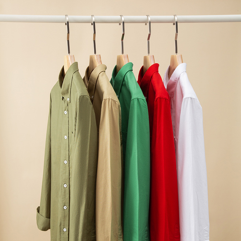 Spring and Autumn pure cotton solid color men's long-sleeved shirt breathable Oxford fabric anti-wrinkle trendy fashionable all-match breathable shirt men