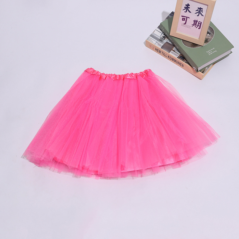Manufacturer's Best-Selling Kidsren's Dance Performance Tutu Skirt Three-Layer Mesh Plus One Layer of Satin Lining Tutu Skirt Dance Group