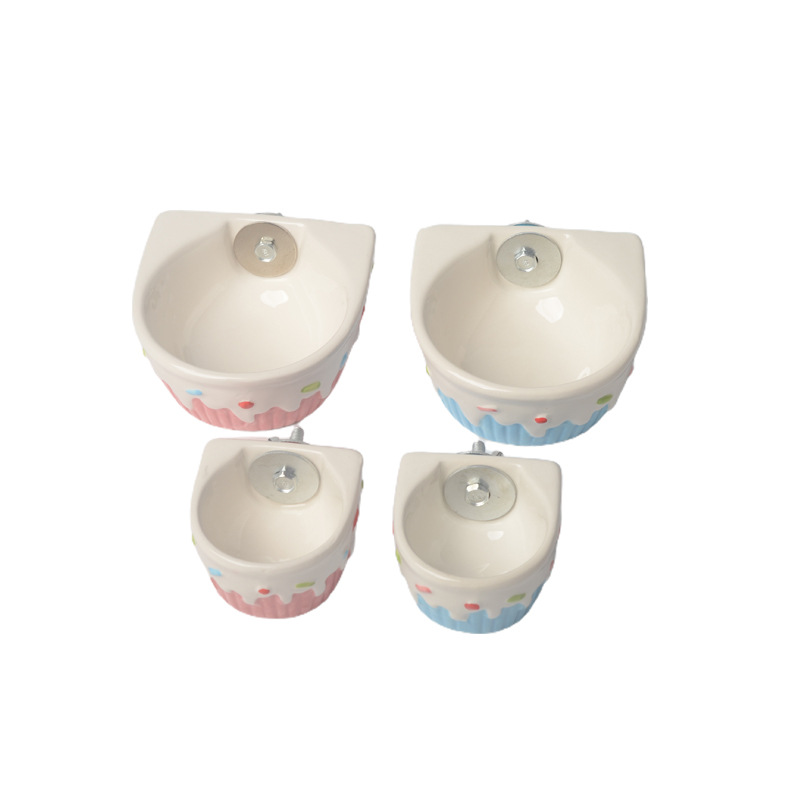 Totoro Hanging Bowl Ceramic Bowl Honeybag Shrews Hamster Squirrel Hedgehog Squirrel Rabbit Supplies Anti-knock Fixed Food Bowl