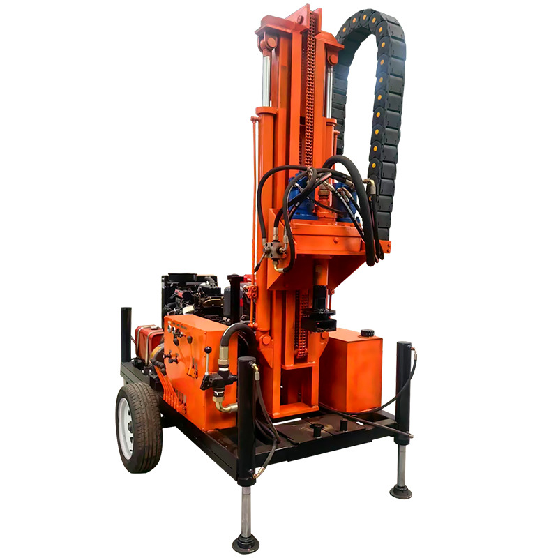 Hydraulic Water Well Drilling Rig Large Wheel Well Drilling Equipment Cross-Border 200m Water and Gas Dual-Use Hydraulic Drilling