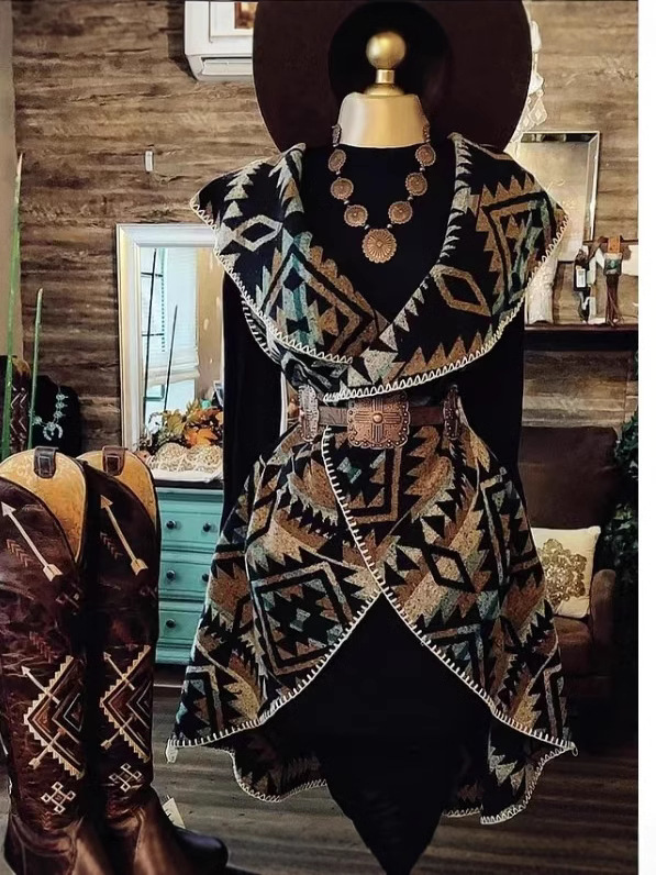 2024 Cross-border Autumn and Winter Women Indian All-match Ethnic Style Shawl Imitation Wool Shawl Travel Out