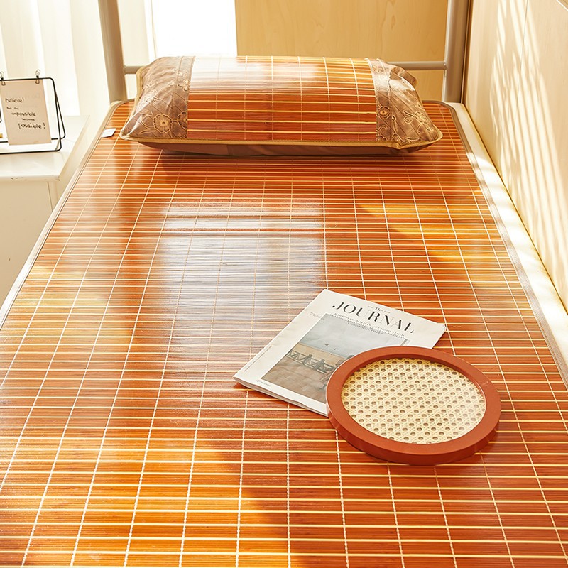 Summer Double-Sided Anji Bamboo Mat Carbonized Edged Student Bamboo Mat Foldableing Mat Manufacturer Upper and Lower Bedding