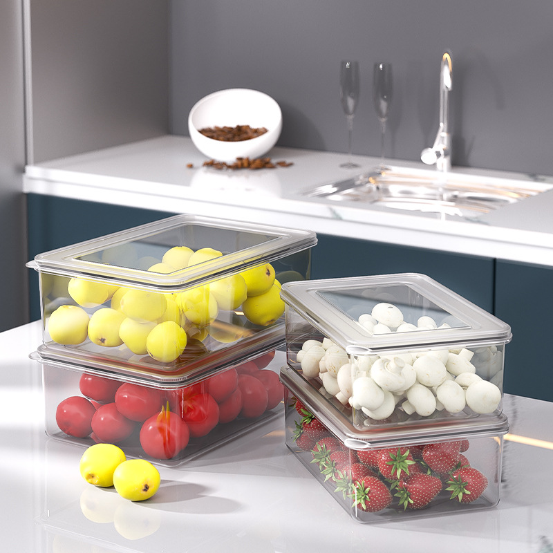 Household refrigerator storage crisper plastic lunch box sealed box portable separated suit lunch box stackable wholesale