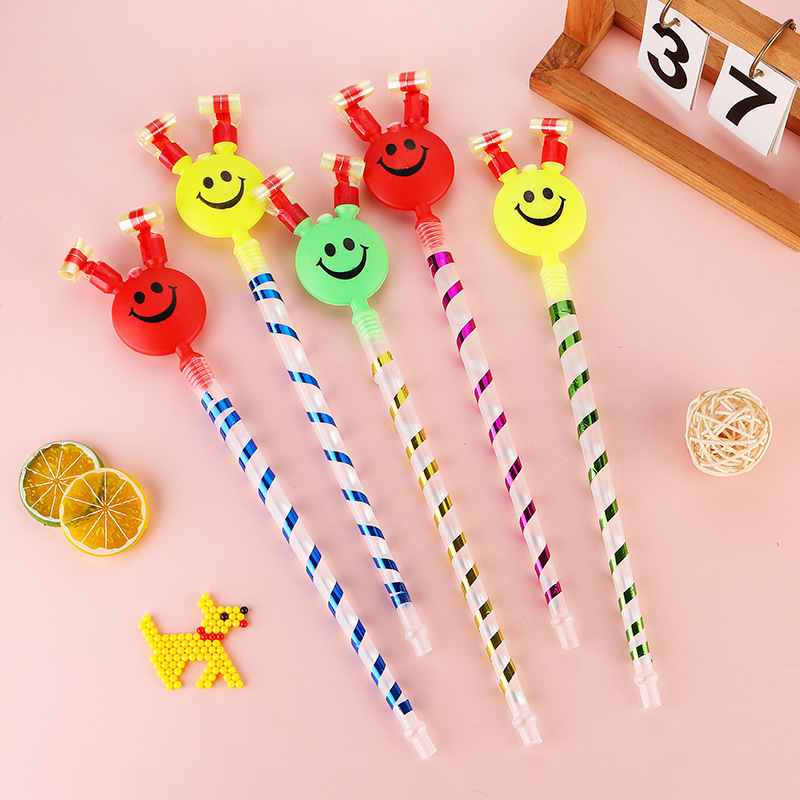 Продавец подарок длинный рог свисток дуть катить детская игрушка вечеринка большой дуть дракон улыбающийся дуть дракон