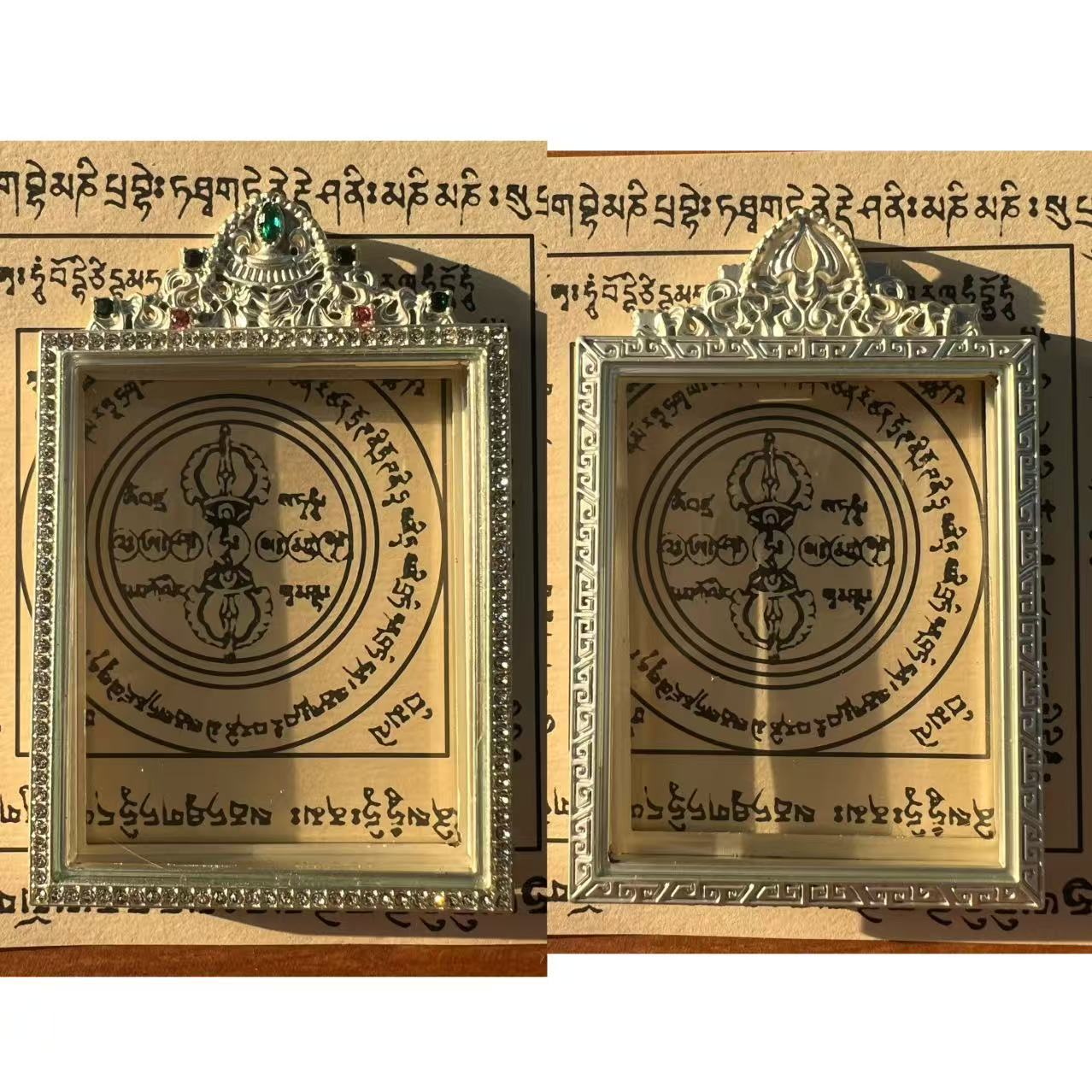 Double-sided glass 4*5 thangka shell gabu box can be opened diamond gem new