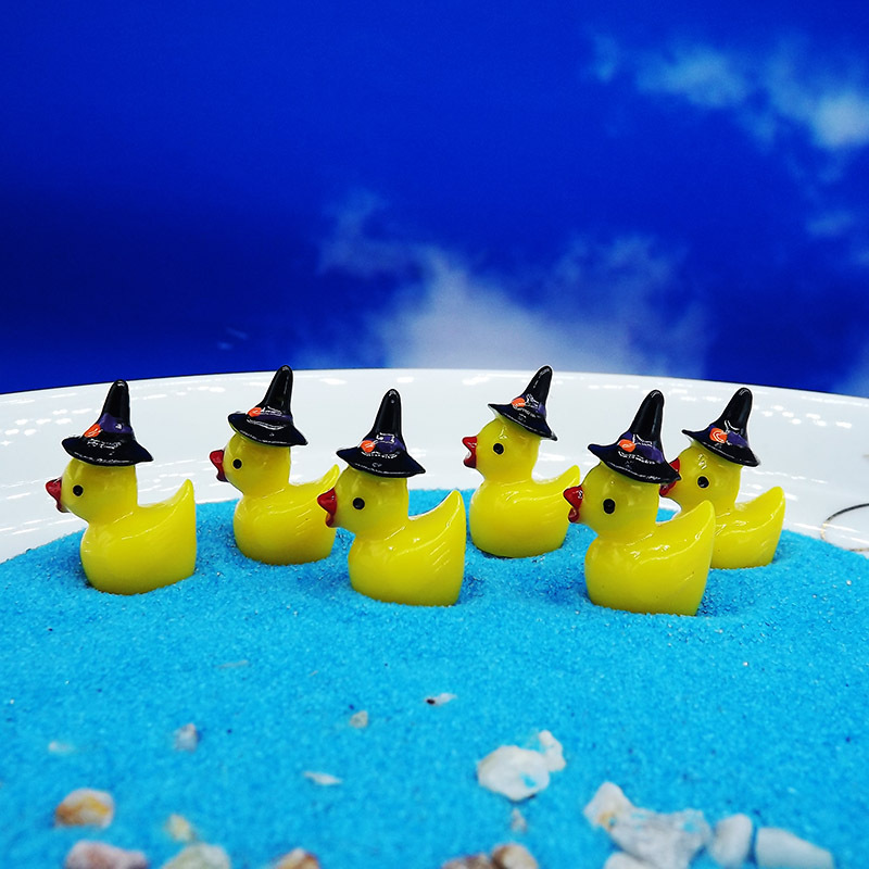 Colorful Wansheng witch hat duck doll pendant Moss micro landscape creative decoration jewelry resin crafts