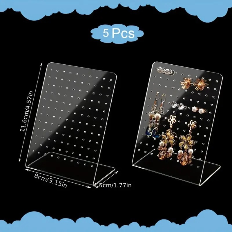Cross-Border Acrylic Jewelry Rack Pin-Type Earrings Earrings Rack Earrings Display Board Storage Jewelry Necklace Display Rack