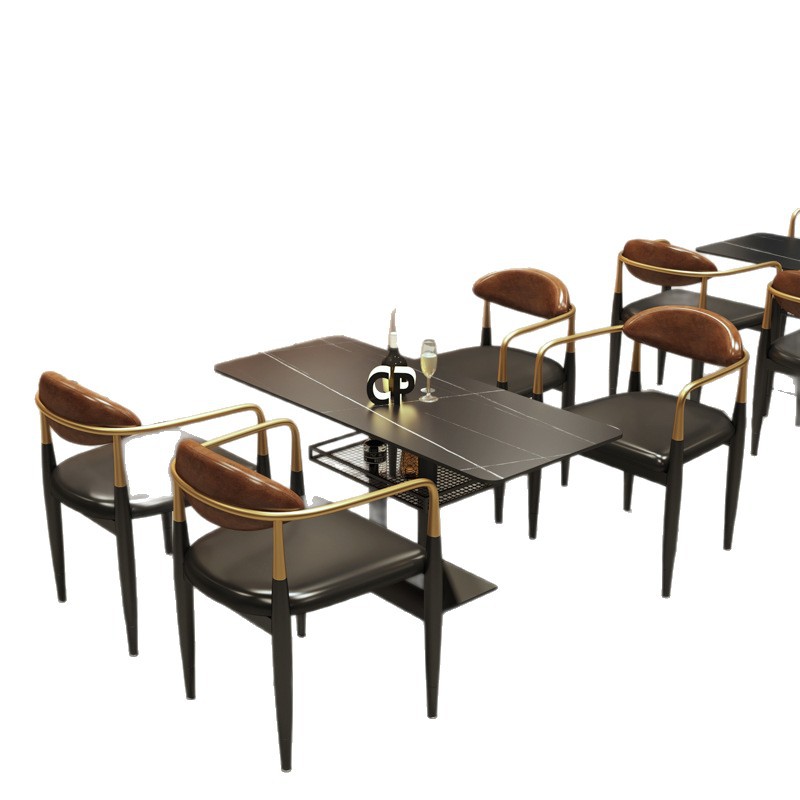 Bar Booth Sofa Coffee Shop Western Restaurant Table Bar Music Bar Bistro Dining Table and Chair Set Commercial Use