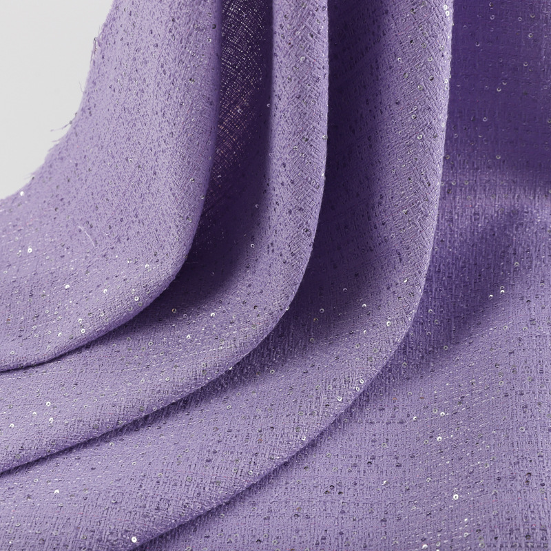 Sequin Coarse Floral Woven Chanel-Style Fabric in Stock, Woven Stretchy Fashion Women's Suit Dress Fabric