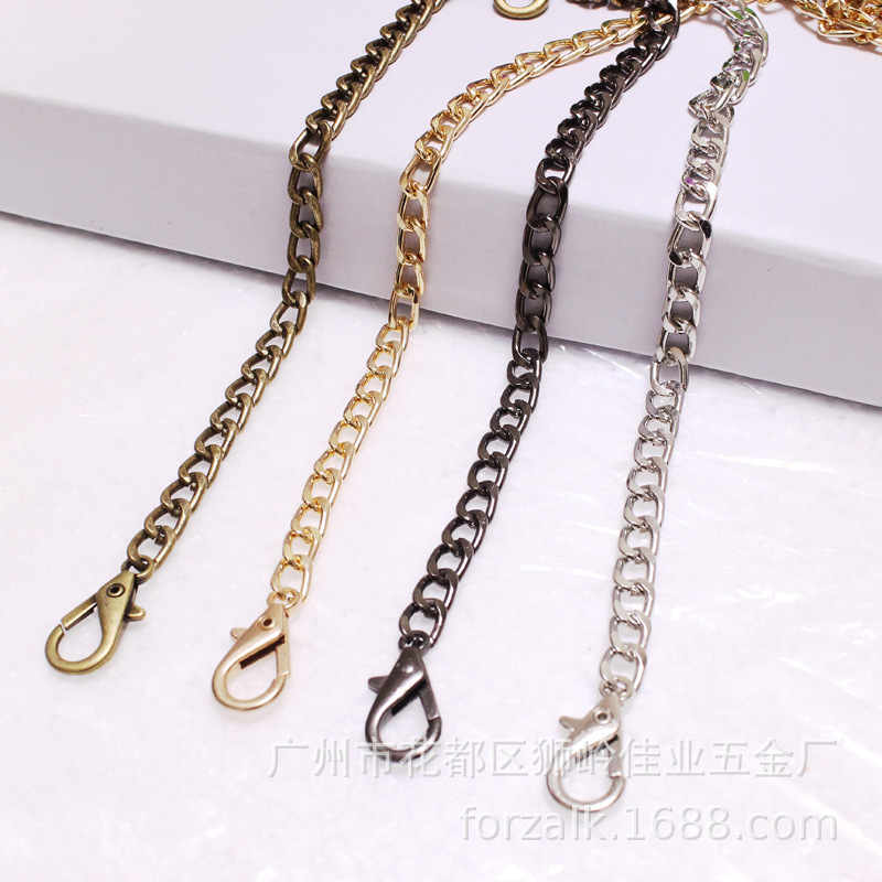 Ремень для сумки шириной 8мм, аксессуар на одно плечо, металлическая пряжка, тонкая цепочка 2.0 с карабином