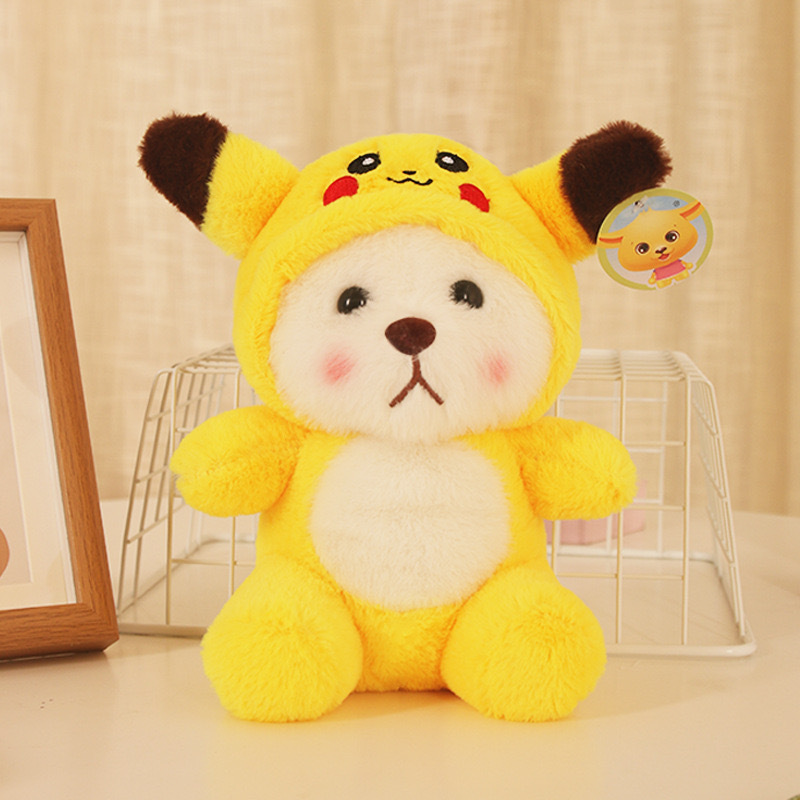 Cute Transformation Bear 8 Inch Plush Doll Stiffy Capybara Beaver Pikachu Culomi 8 Inch Doll Toy