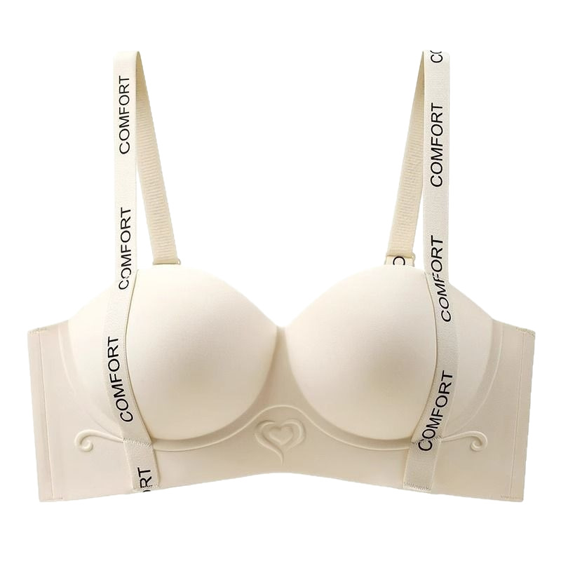 Southeast Asia Cross-Border Letter Shoulder Strap Small Breasts Appear Larger Push-Up Anti-Sagging Seamless Comfortable Medium-Thick Adjustable Underwear for Women