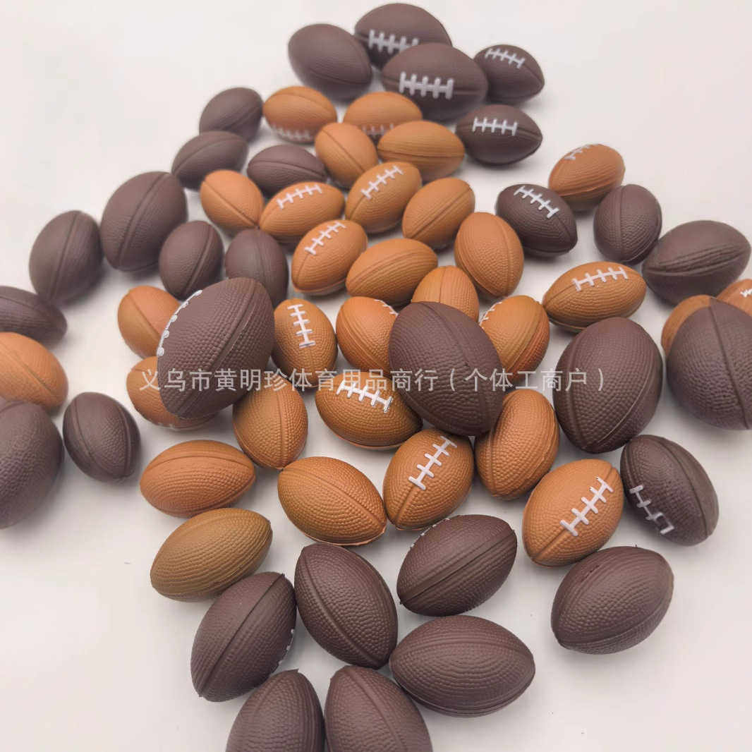 Cross-border factory direct 3cm/4cmPU ball coffee rugby pu foam elastic ball vent decompression ball