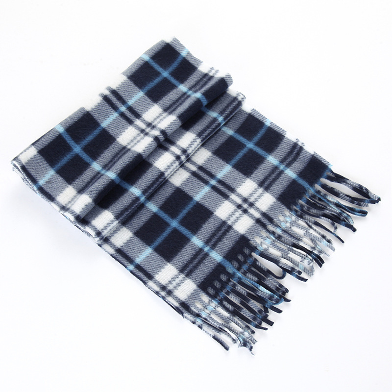 Autumn and Winter Children's double-sided plaid scarf men's adult scarf hanging beard annual gift red scarf wholesale