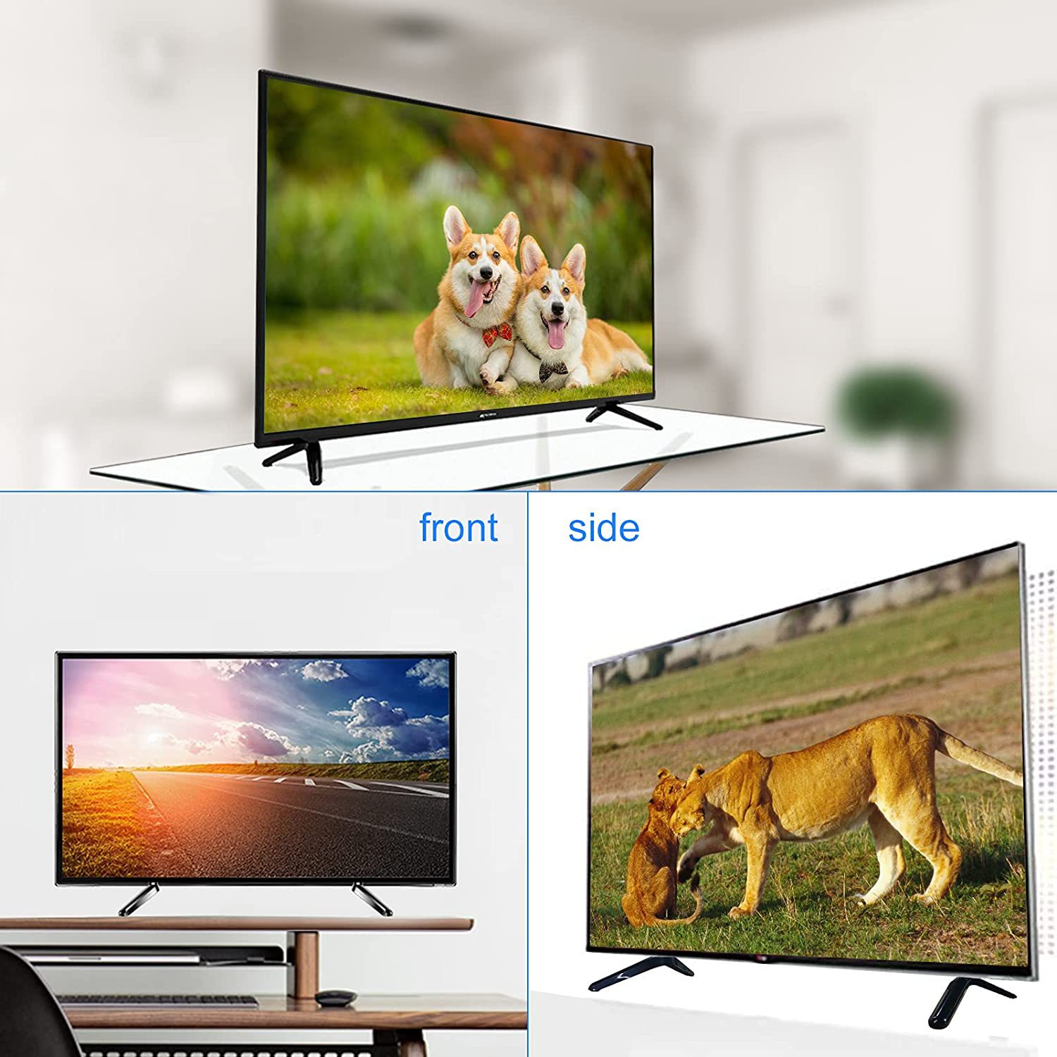 The Base Bracket Is Suitable for Roku Tv, Tv Bracket with Universal Legs and Is Suitable for Overseas Market Brand with Adjustable Holes