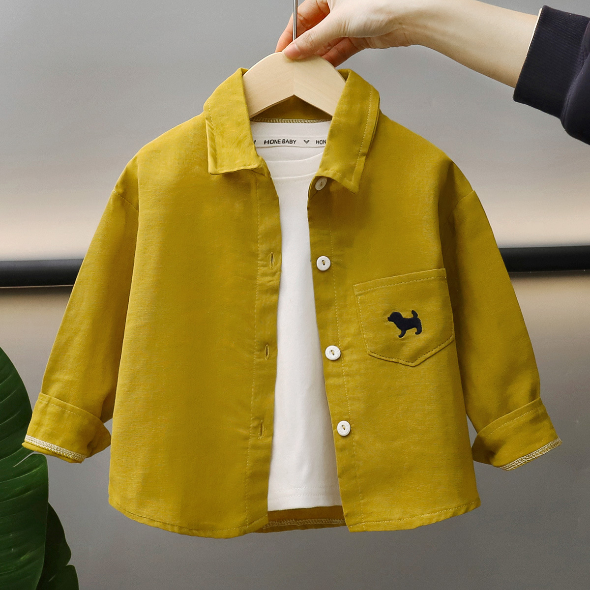 Children's Long-Sleeved Shirts, New Autumn Style Boys' Shirts, Girls' T-Shirts, Baby Lapel Jackets, Pure Cotton Children's Clothing Wholesale