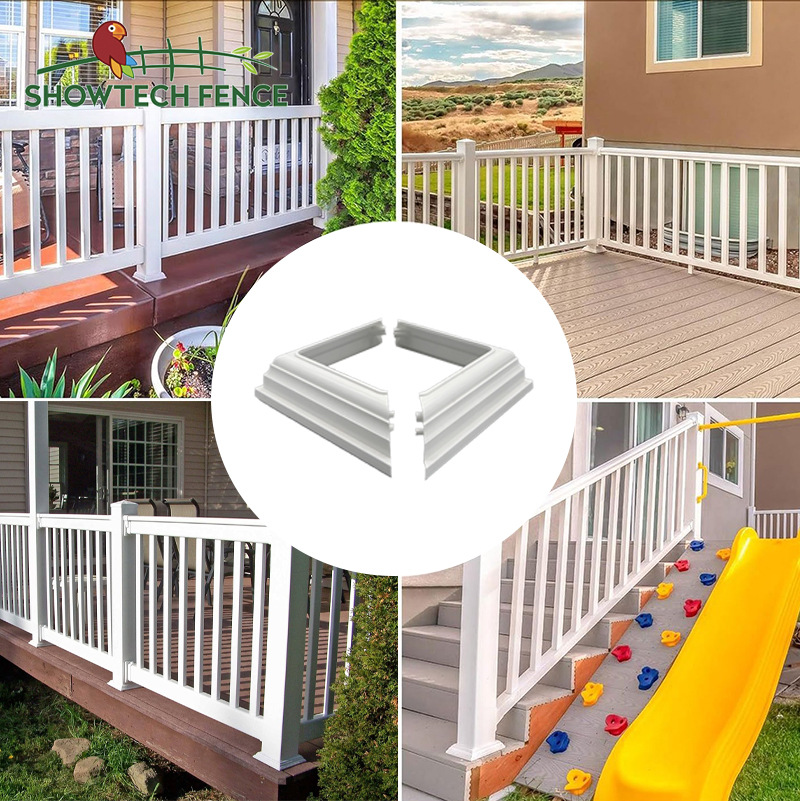 PVC guardrail accessories 4 inch split decorative base factory direct American European guardrail column base