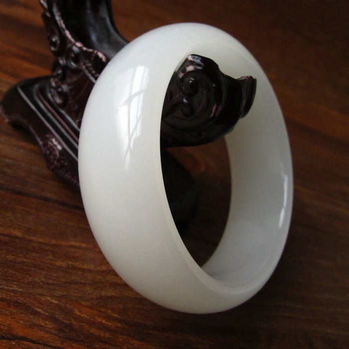 Weng Kai Xinjiang White Jade Bracelet Women's Jade Bracelet Grade 5A Kunlun Jade Bracelet Jade