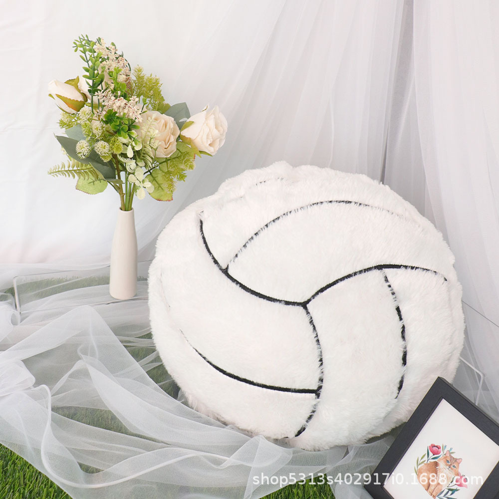 Cross-border New Product Sports Pillow Fluffy Filled Football Plush Pillow Rugby Soft Filled Basketball Baseball