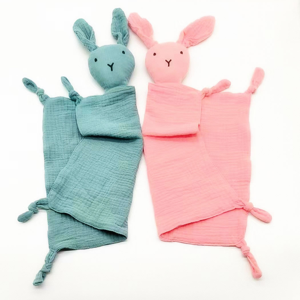 Baby Cotton gauze soothing towel little rabbit baby sleeping doll rabbit soothing handkerchief soothing toy 0-1 years old