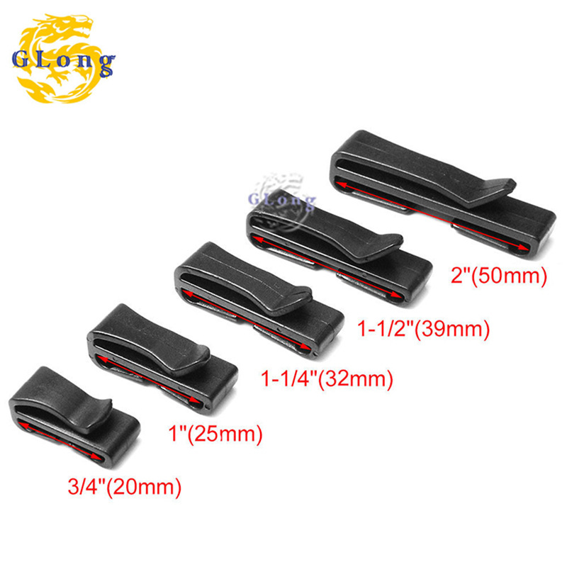 Black Webbing Finishing Clip, Outdoor Belt Clip, Belt Clip, Adjustment Buckle, Luggage Accessories 20~50mm