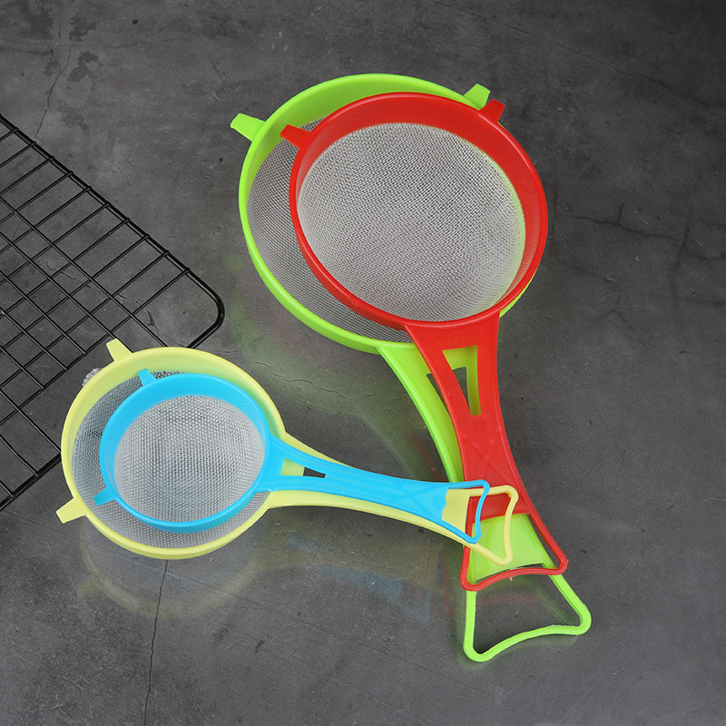 New Filter Mesh Classic Partition Plastic Handheld Flour Sieve Household Mesh Partition Kitchen Baking