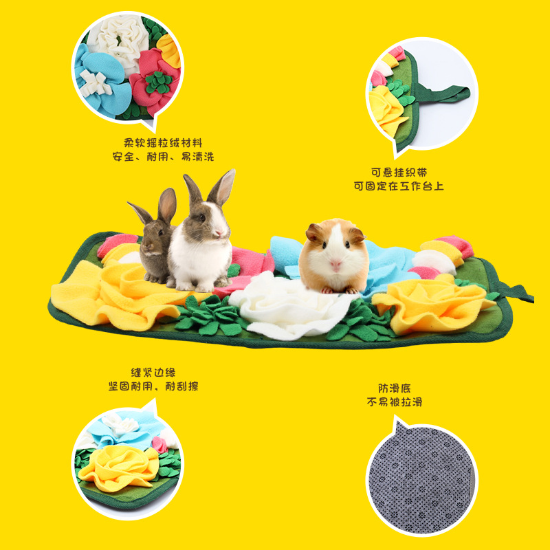 Rabbit Guinea Pig Foraging Mat Relieve Emotions Totoro Rabbit Square Garden Smell Mat Amazon temu New