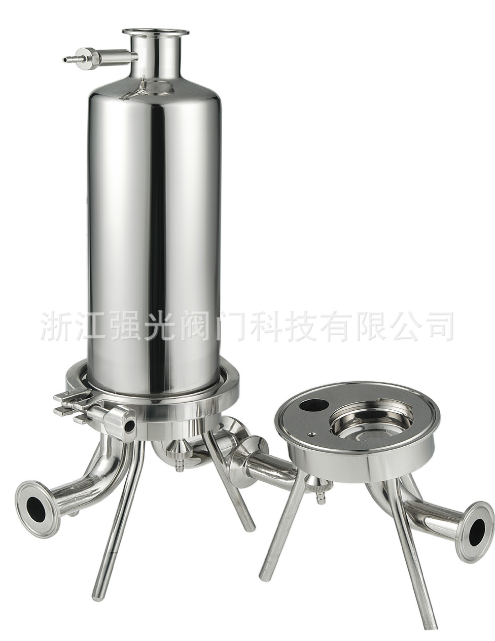 Qgsl Type Sanitary Double Barrel Filter,Milk Filter,Chinese Medicine Filter,Stainless Steel Filter
