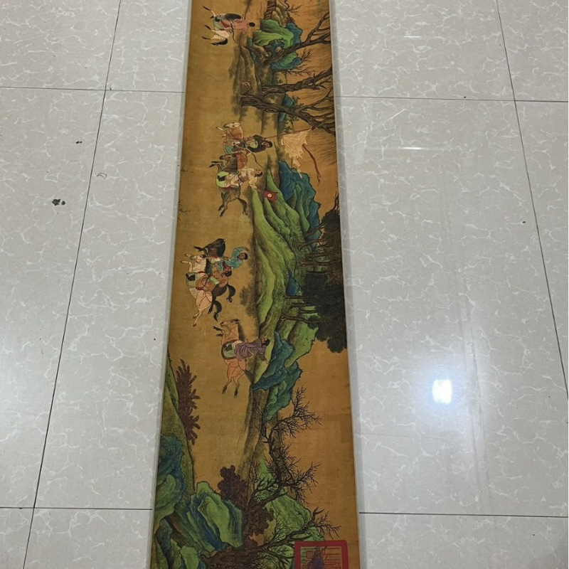 Антикварная каллиграфия и живопись Цю Инвэня, свиток для декора, китайская живопись