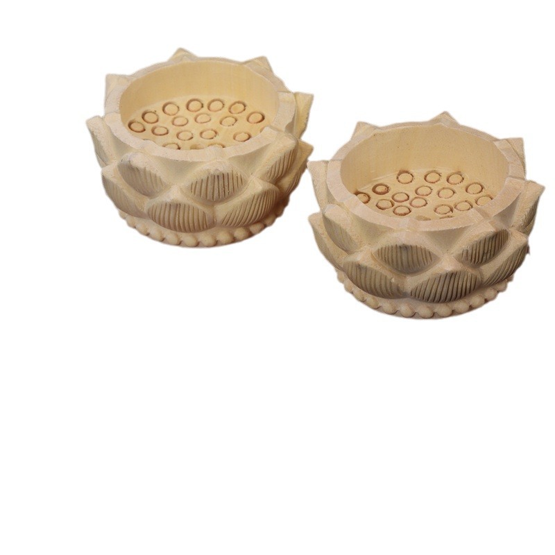 Carved Boxwood Lotus Peach Wood Lotus Base Buddha Lotus Seat Jewelry Pendant Accessories Car Hanging