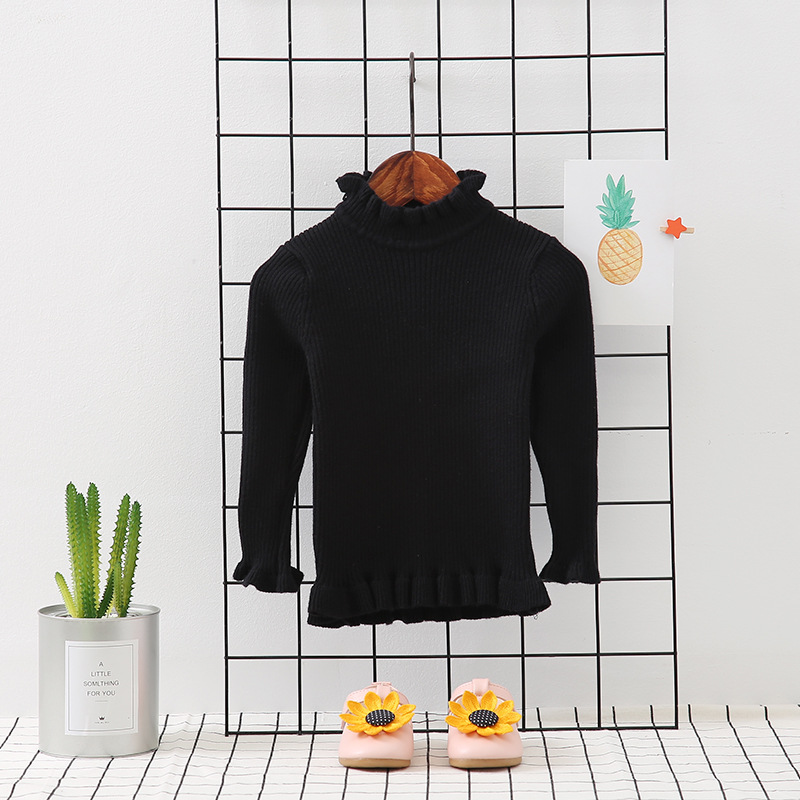 Свитер для девочек 1-4 года, теплый свитер с флисовой подкладкой, утолщенный базовый свитер для девочек