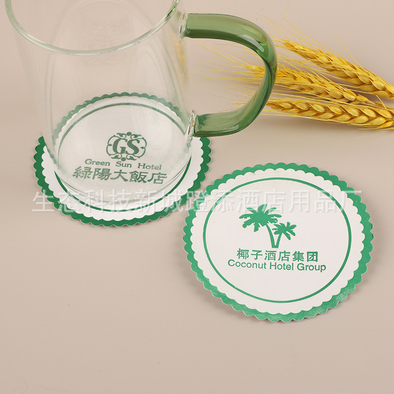 Disposable paper coaster absorbent coaster printable advertising round mat hotel supplies manufacturer sales