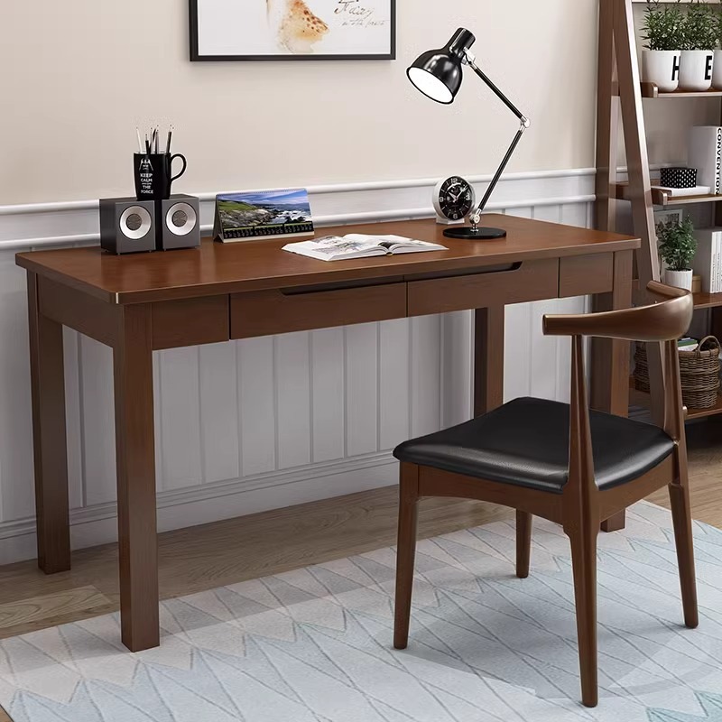 Solid Wood Chinese Style Desk Simple Modern Small Apartment Office White Writing Desk Home Laptop Table