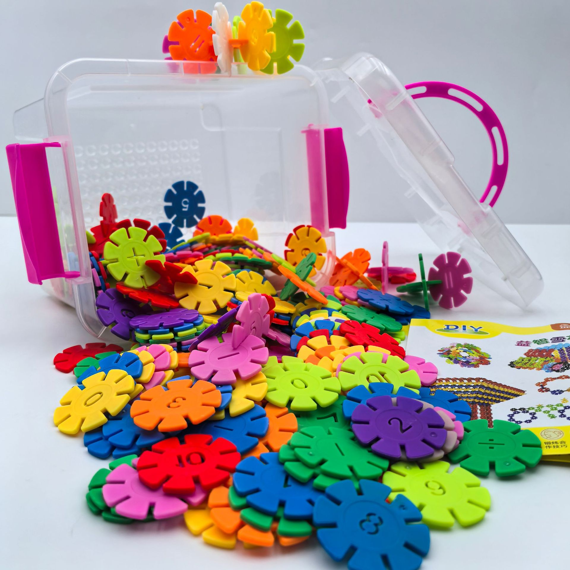 Square barrel snowflake building blocks smart stick children's educational assembly baby early education toys kindergarten wholesale