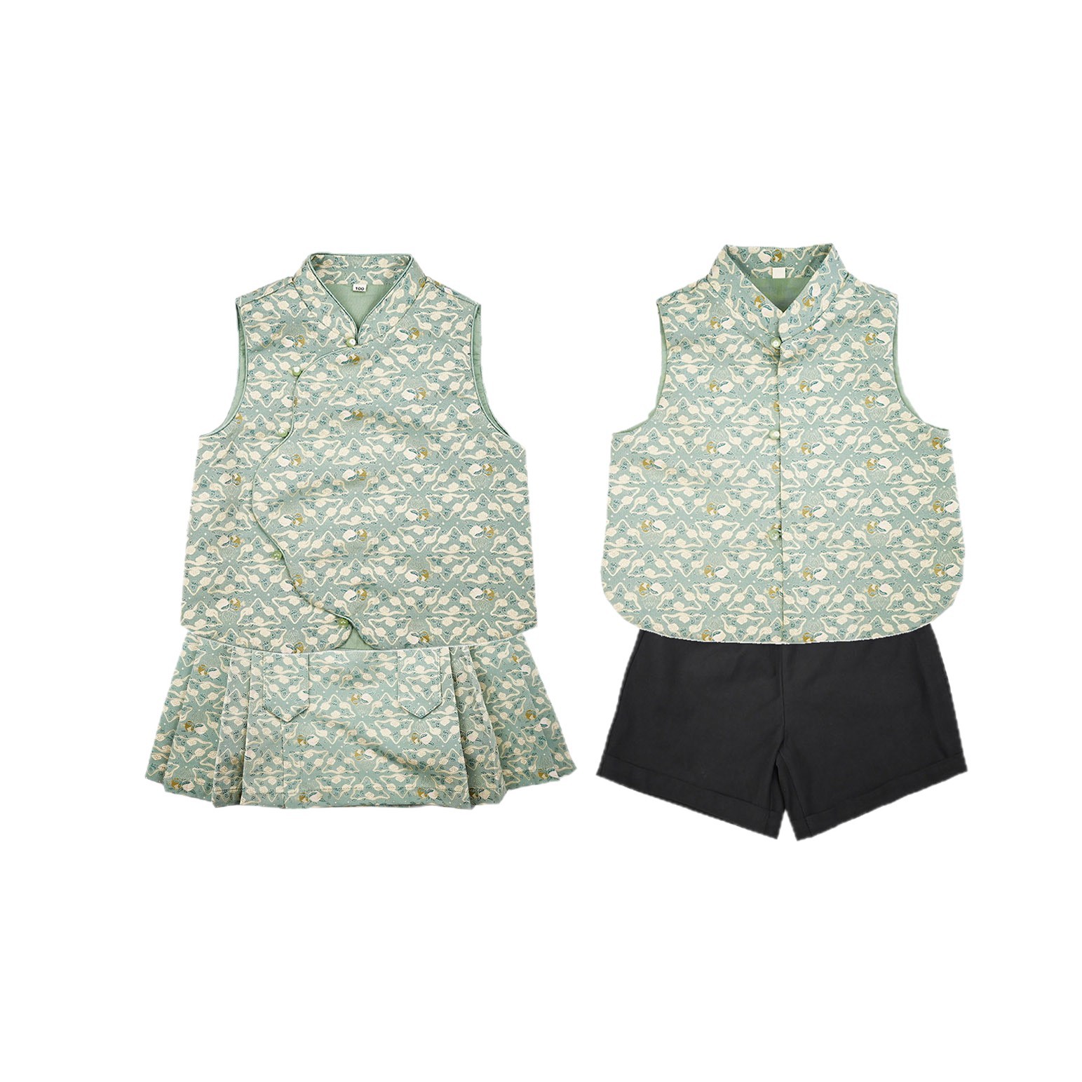 Chinese Style New Style Three Duo Jiuru Patterned Children's Vest Girl's Horse Face Skirt Baby's Improved Hanfu Sister Clothes