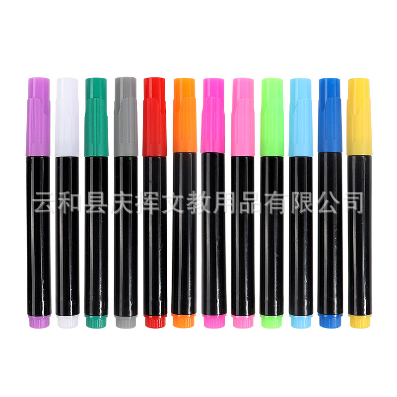 Liquid chalk LED fluorescent children blackboard painting water-based erasable pen 12 color advertising graffiti light board pen