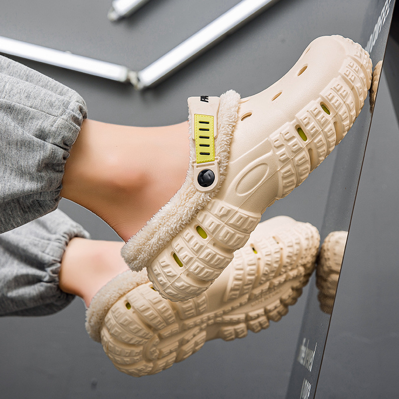 Dung-feeling Cave Shoes Women's Winter Classic Outwear Fashionable Non-slip Thick Bottom Warm Wear-resistant Cotton Shoes for Couple