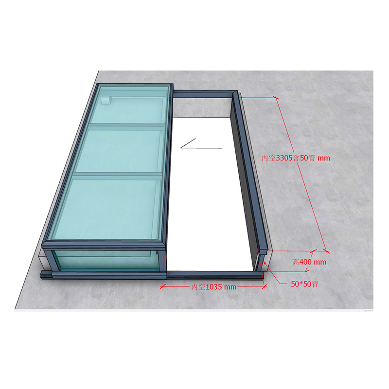 Villa Roof Stairway Sunroom 7-Shaped Sliding Electric Skylight Intelligent Electric Skylight Project Customization