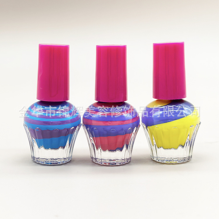 For Export Only, Kidsren's Water-Based Nail Polish, Multi-Color Spiral Nail Polish