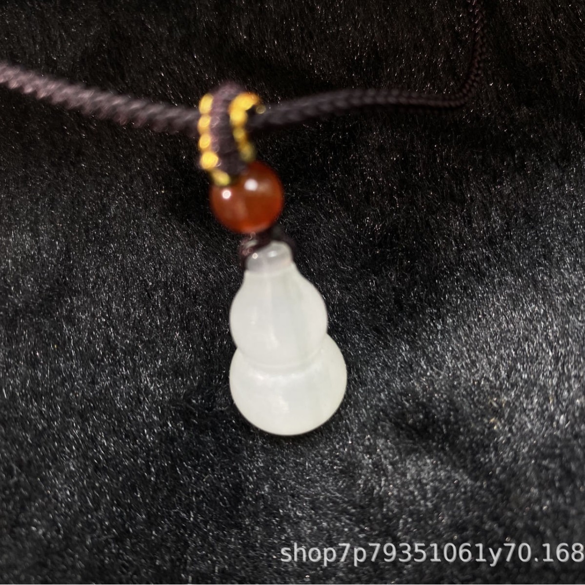 Manufacturer Wholesale Agate Sweater Chain Necklace Peace Buckle Accessory Pendant Ornament Chinese Style National Style Green Agate