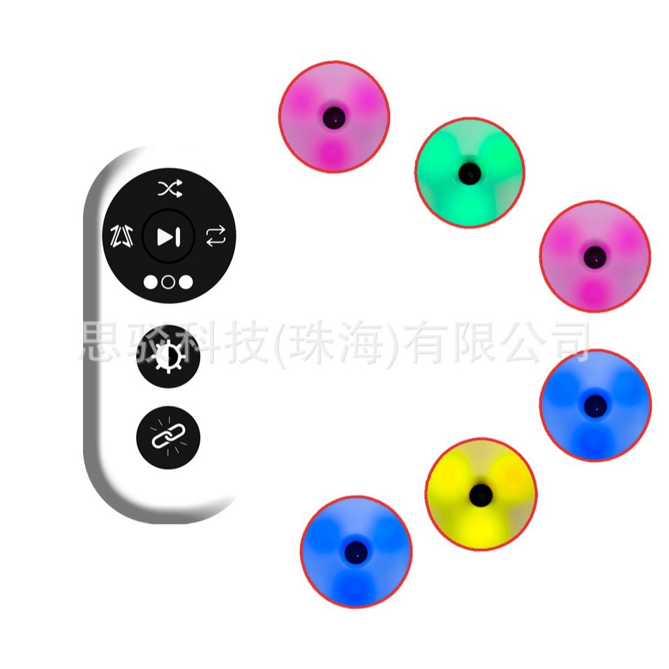 2025 New Cross-Border Hot-Selling Smart Reaction Training Light Kidsren's Football Basketball Speed Remote Control 6 Light Version Red