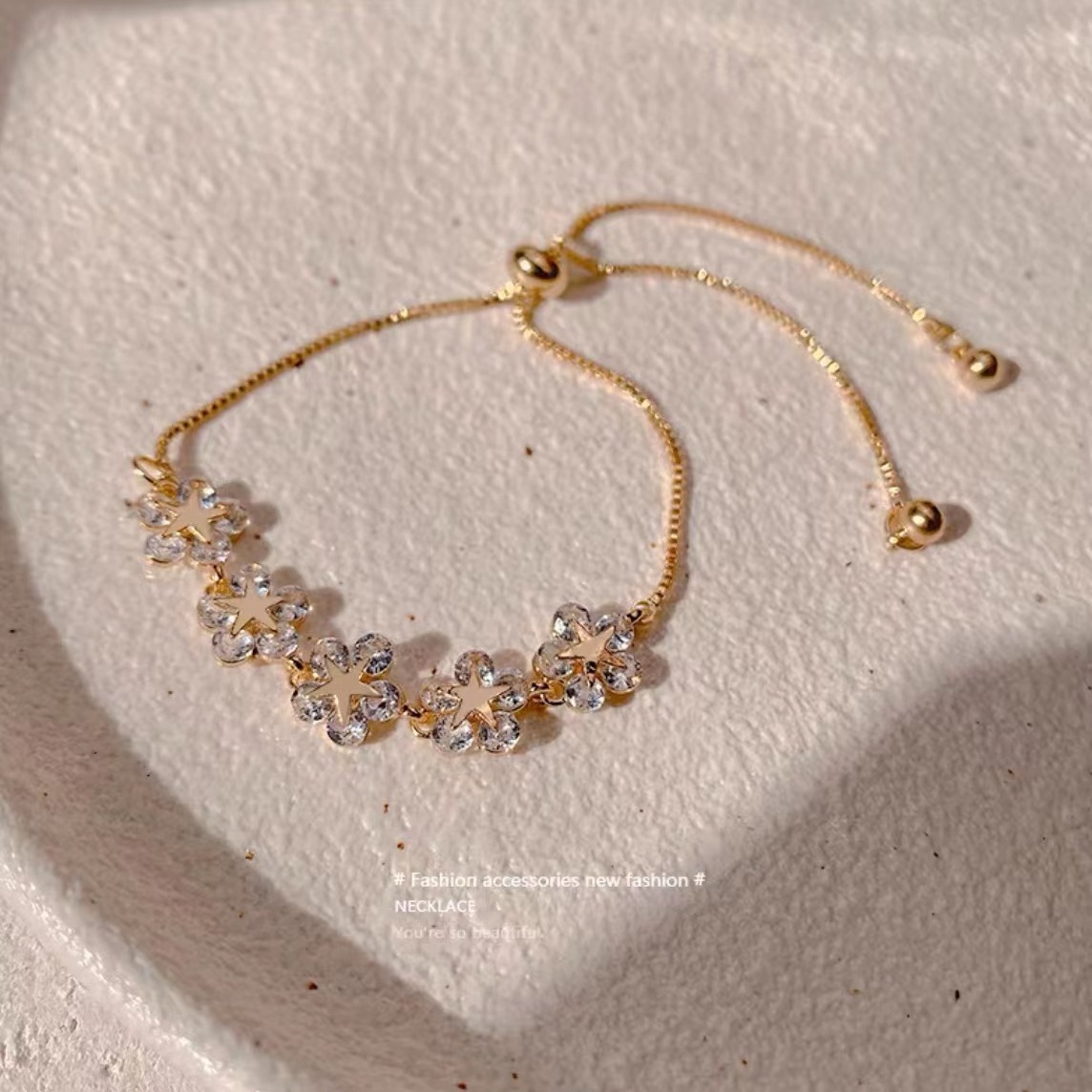 South Korea petals high-grade bracelet female Net red bracelet student girlfriends Korean style simple ins niche design personality