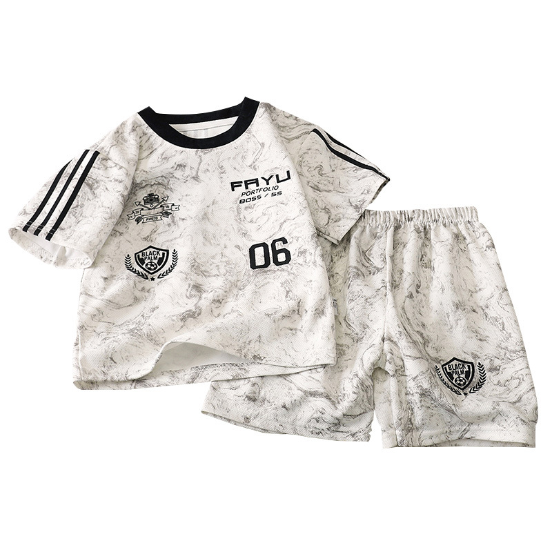 Boys short sleeve suit summer new mid-range summer children's shorts boys western style children's sports children's clothing wholesale