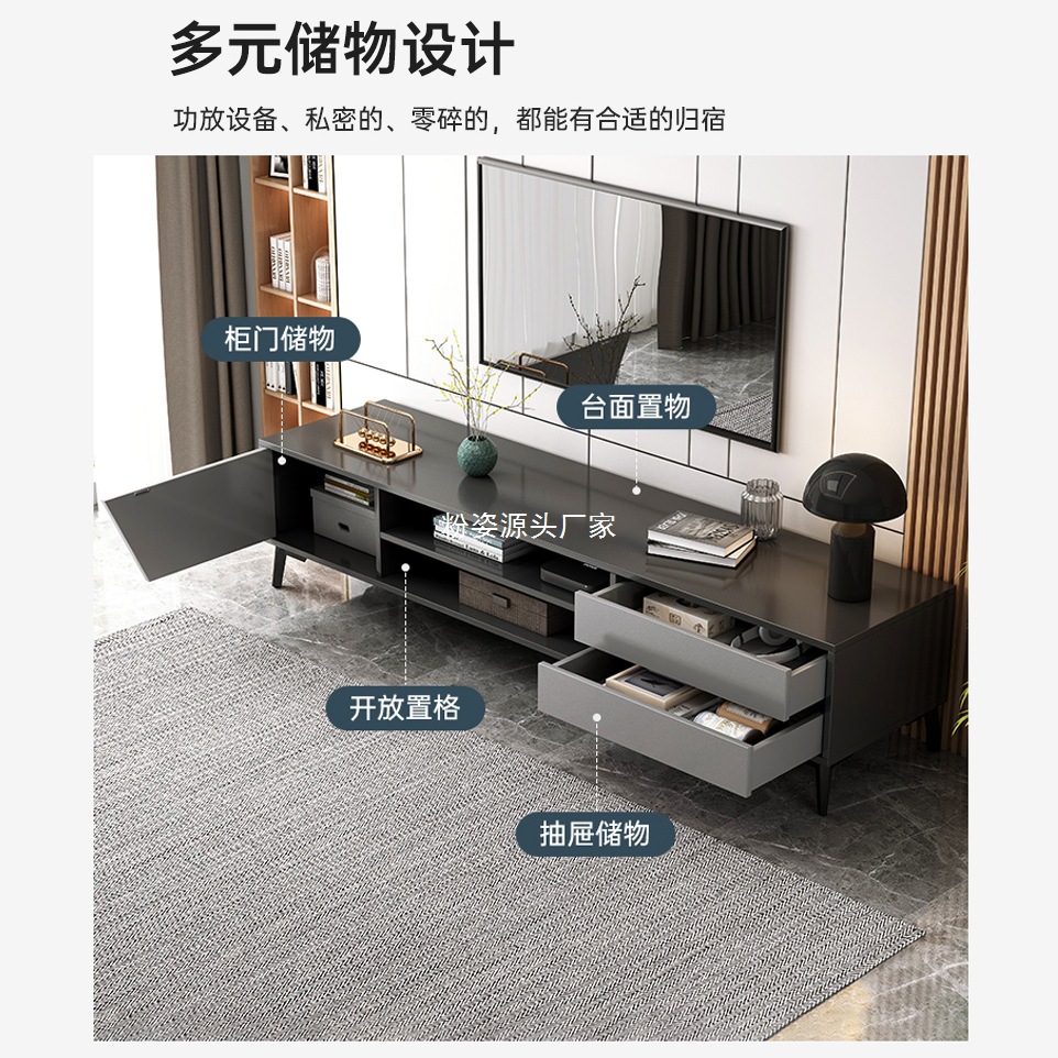 TV Cabinet Living Room Home Modern Simple Small Apartment Floor Storage Side Cabinet Coffee Table TV Cabinet Combination