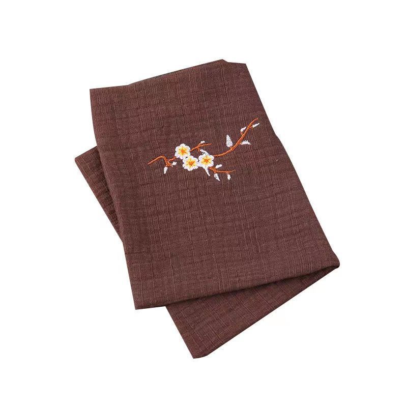 Tea Towel Absorbent Cotton and Linen High-End Tea Cloth Double-Layer Fabric National Style Thickeneded Water-Absorbent Zen Kung Fu Tea Set Individually Packaged
