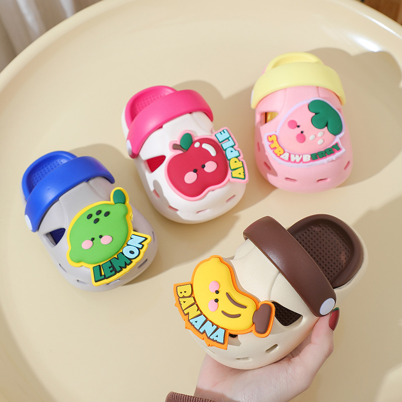 Детские тапочки новый стиль Баотоу противоударные EVA летние домашние нескользящие мультяшные для детей маленького и среднего размера